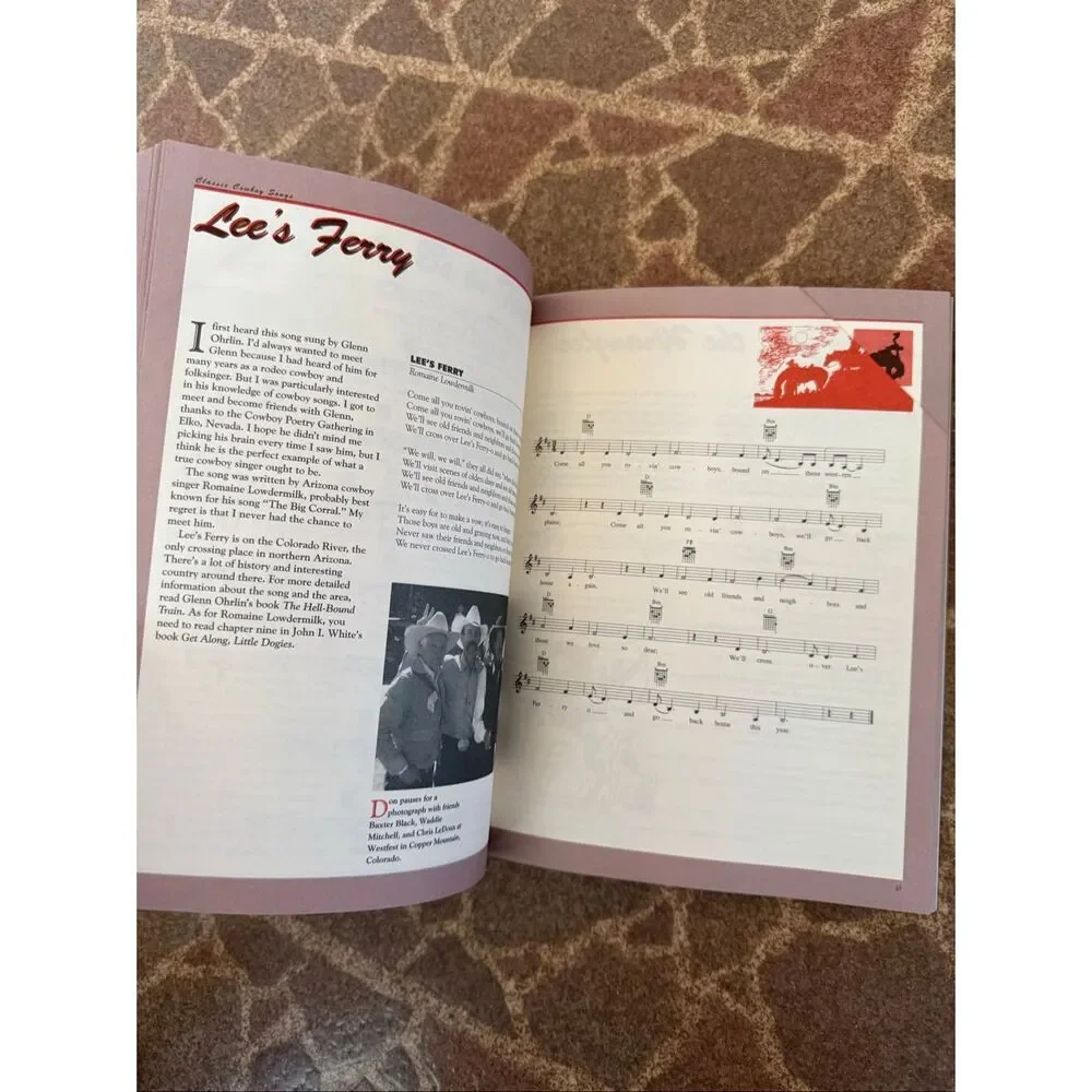 Vintage 1994 Classic Cowboy Songs Softcover Book from the Minstrel of the Range